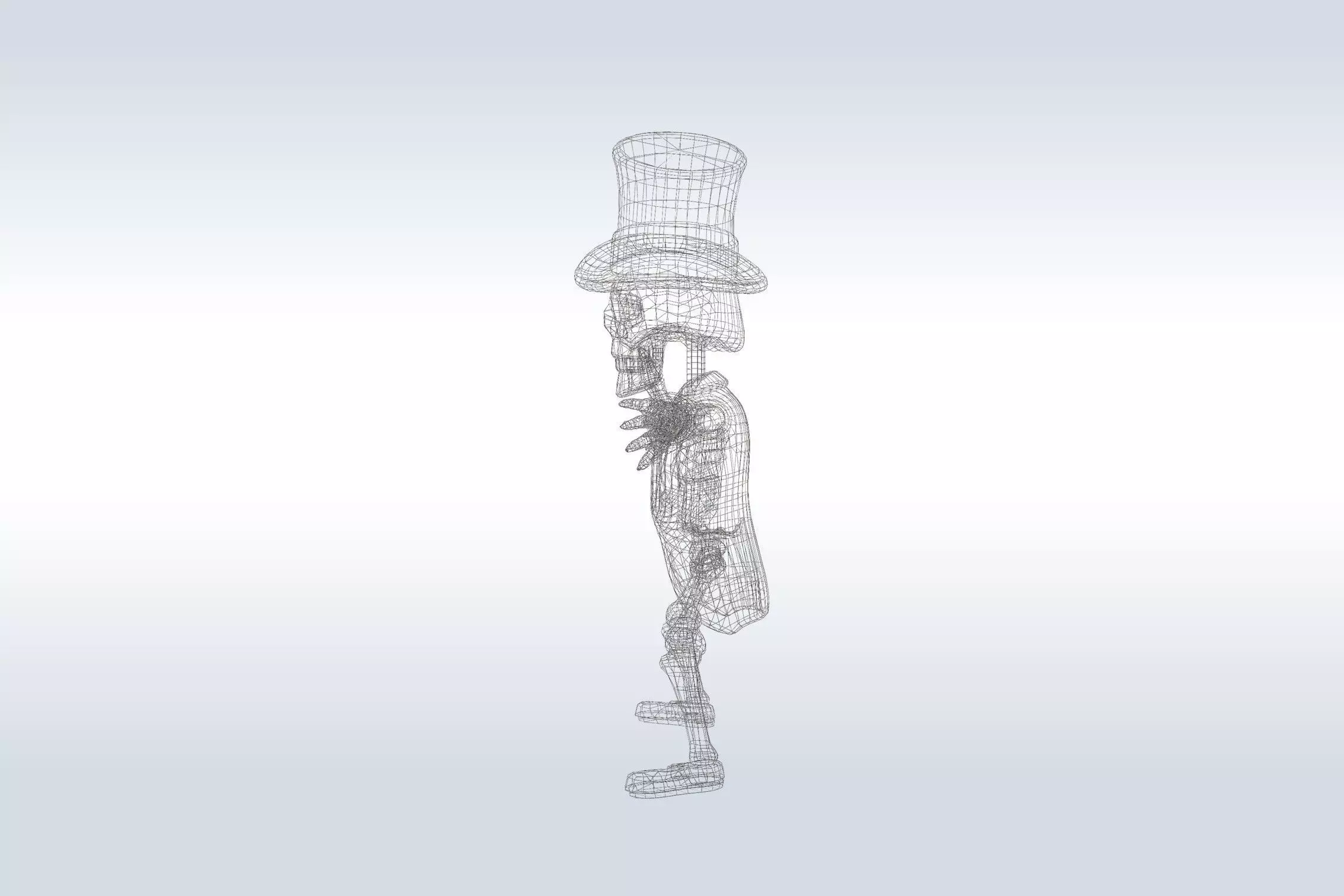 Cheerful Ghost Character Halloween Low-poly 3D model_5