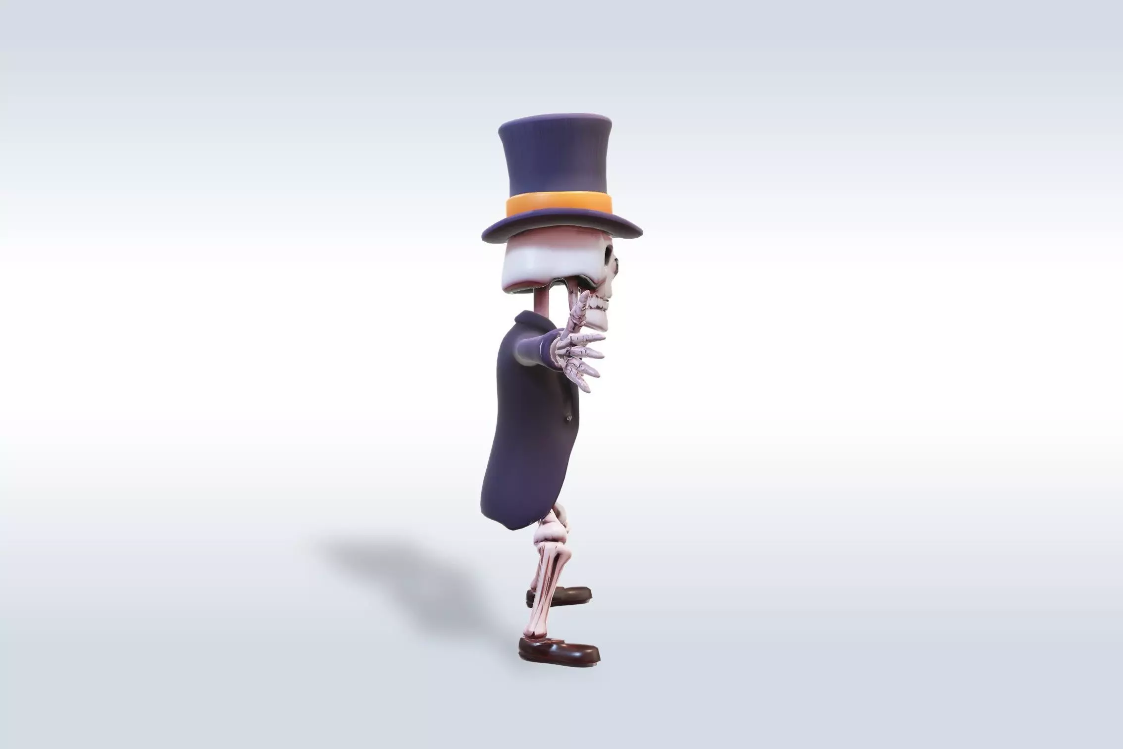 Cheerful Ghost Character Halloween Low-poly 3D model_2