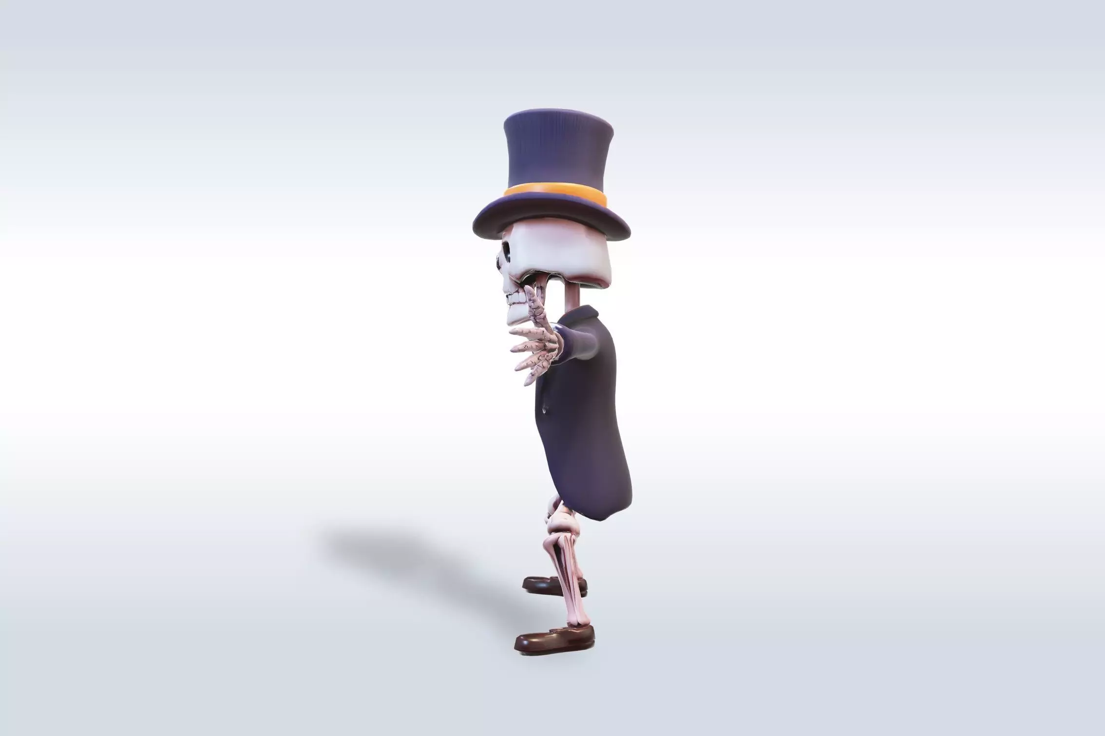 Cheerful Ghost Character Halloween Low-poly 3D model_4