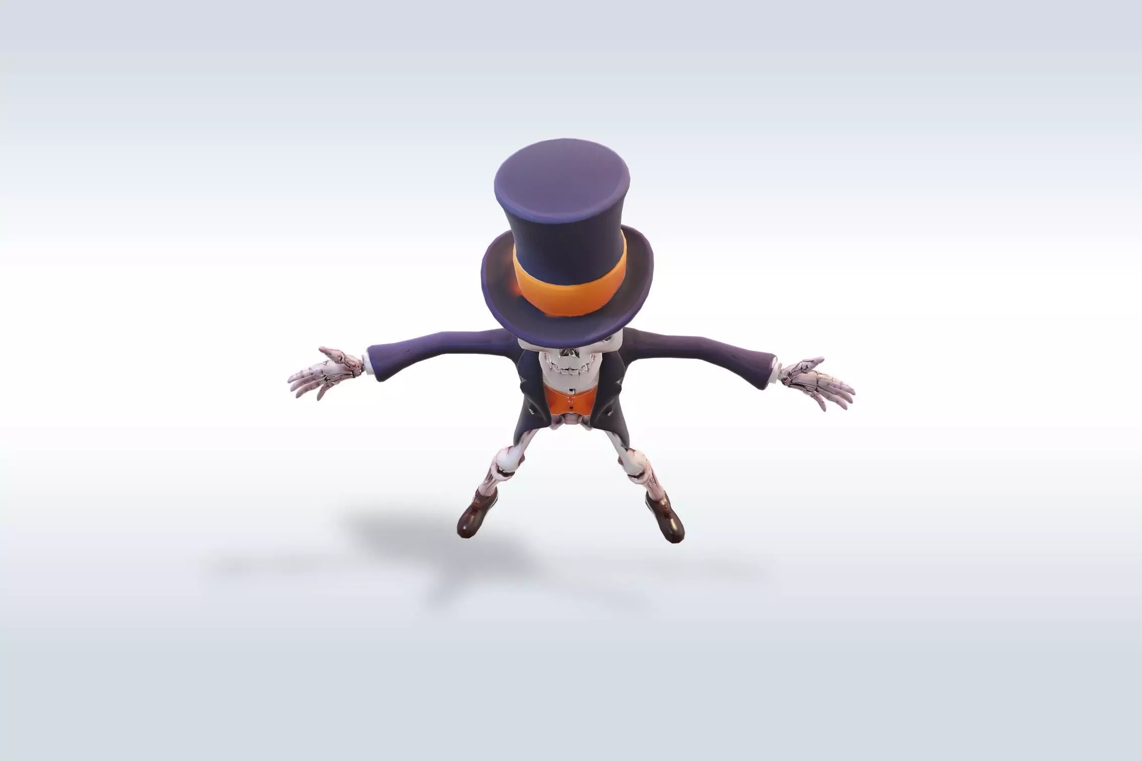 Cheerful Ghost Character Halloween Low-poly 3D model_6