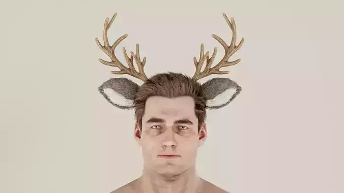 Man Reindeer Headband 3D model