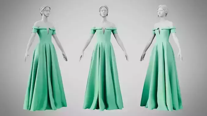 Dress 08 Medium Aquamarine