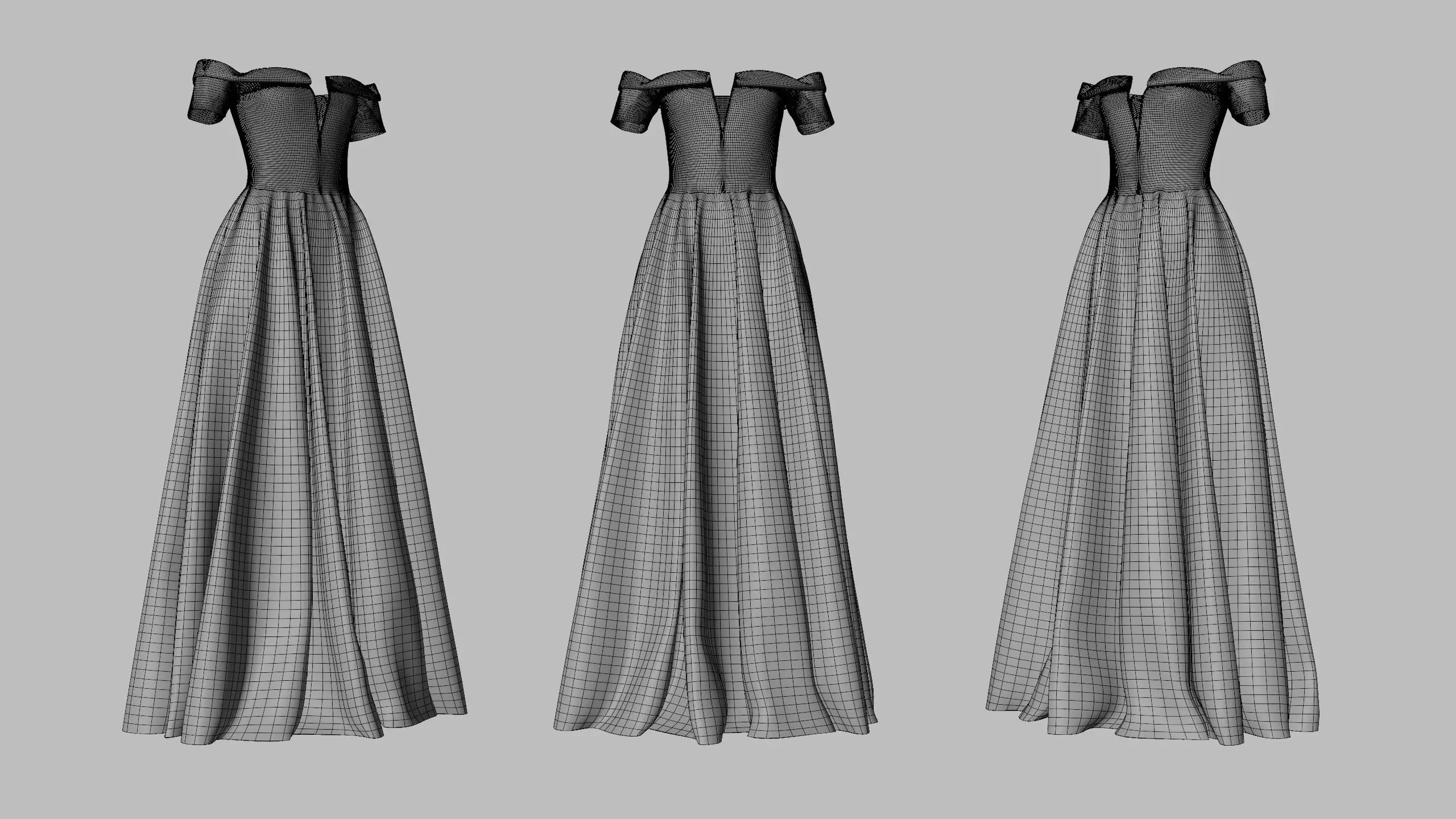 Dress 08 Tickle Me Pink Low-poly 3D model_8