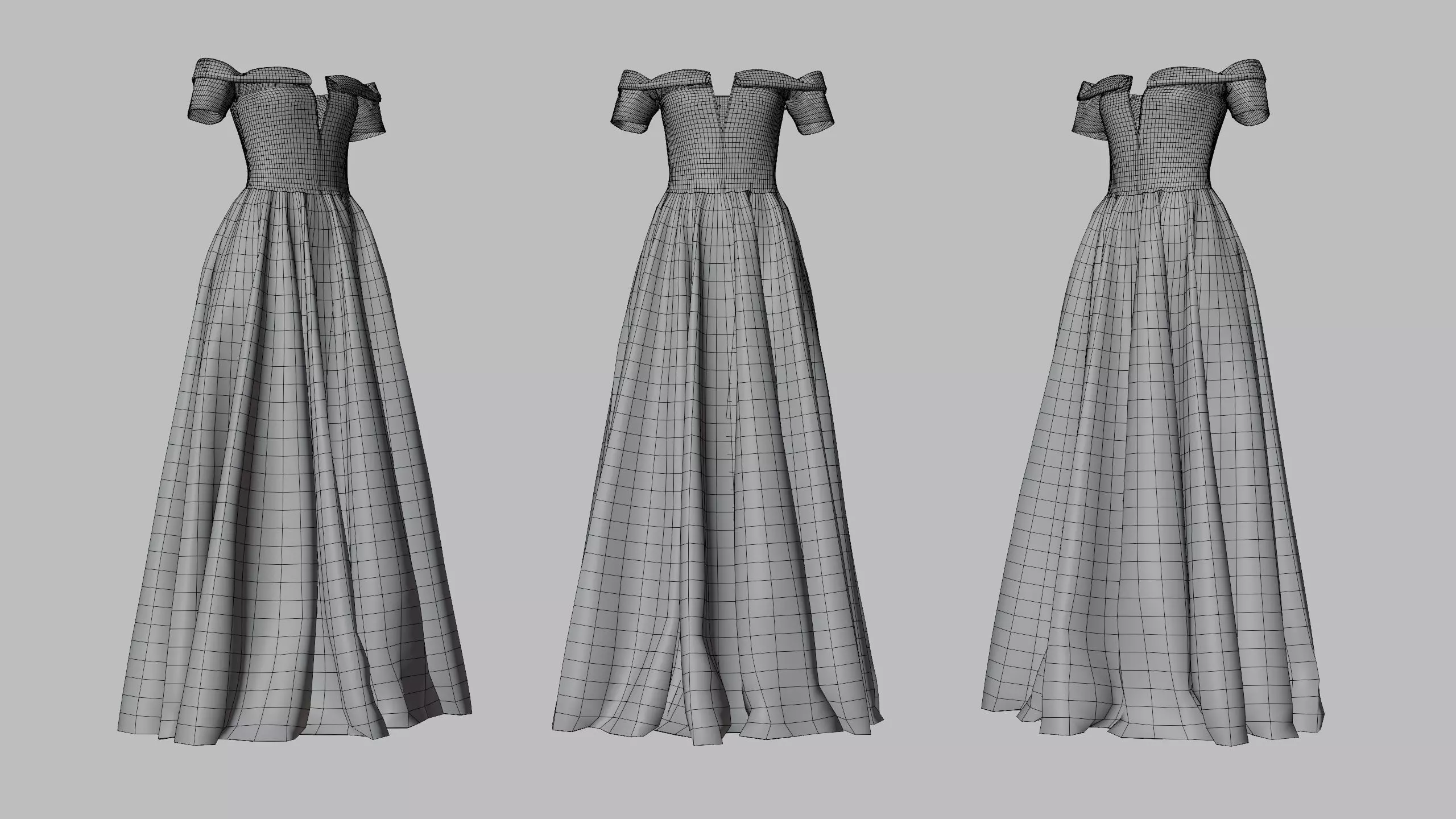 Dress 08 Tickle Me Pink Low-poly 3D model_11