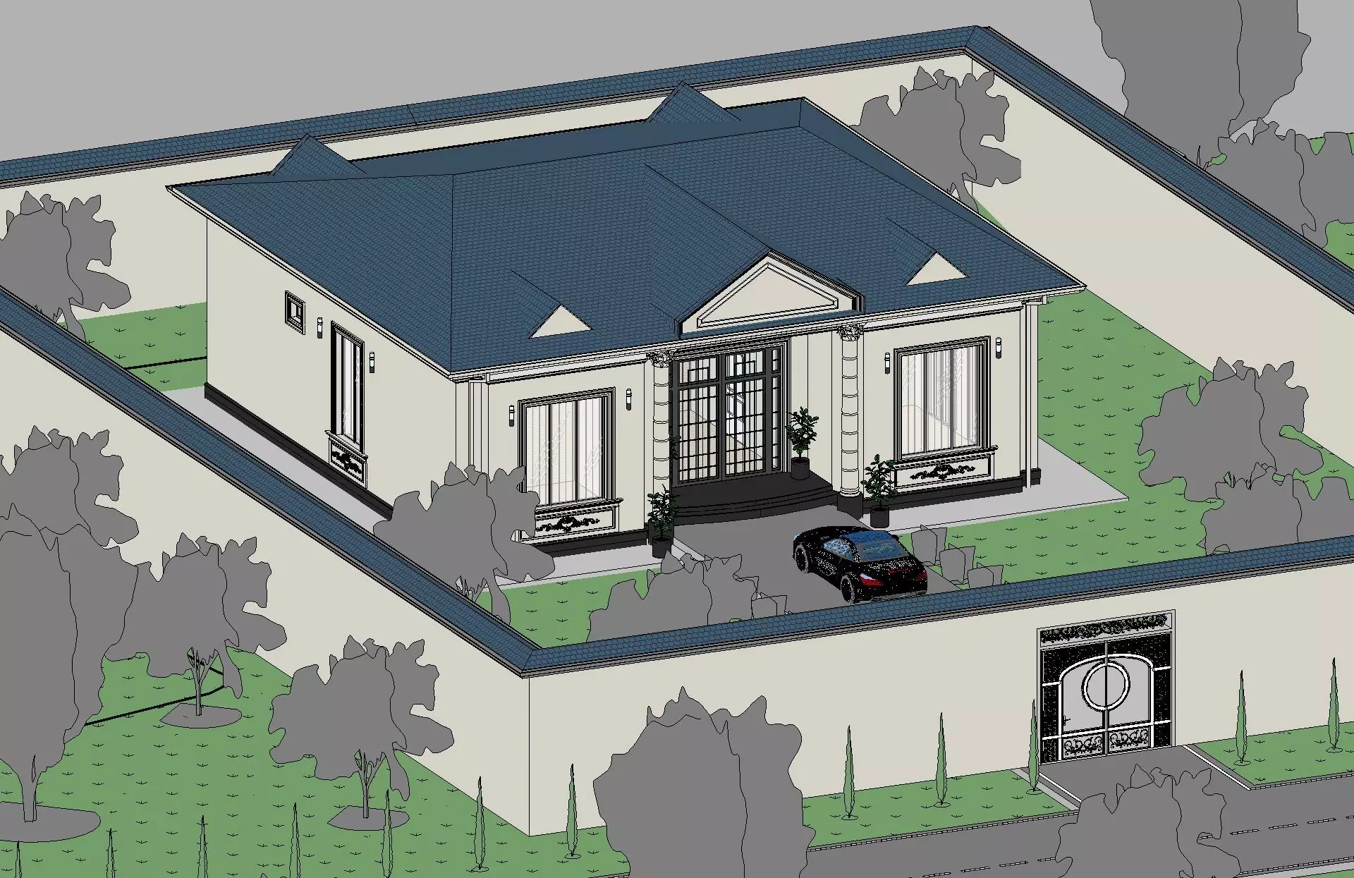 Classic House Revit Model 7 3D model_2