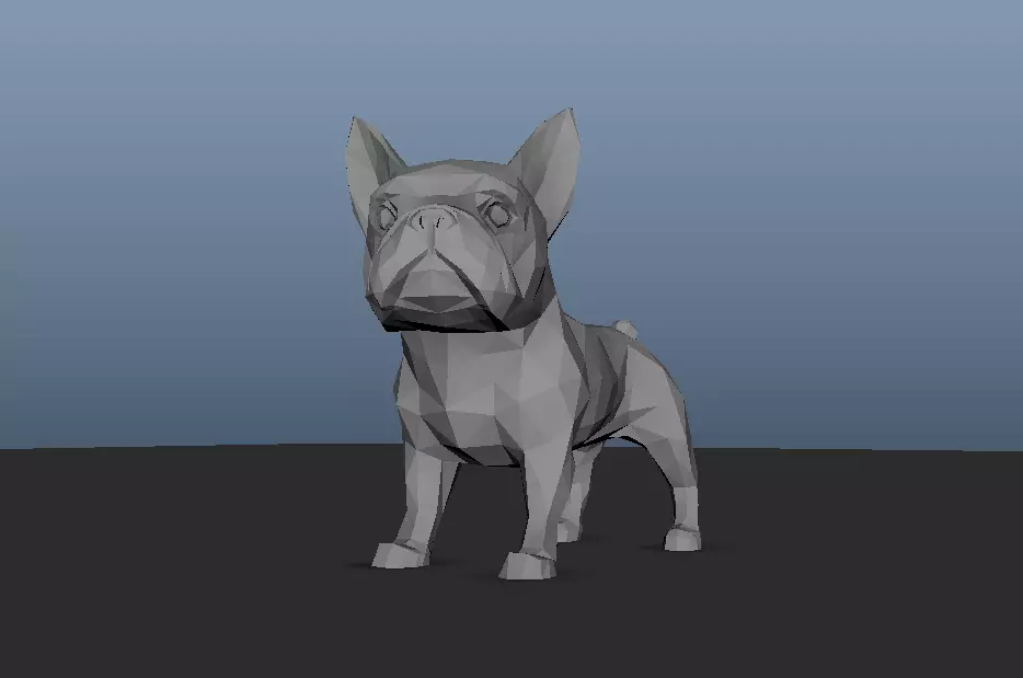 Low poly french Bulldog frances frenchy 3D print model_2