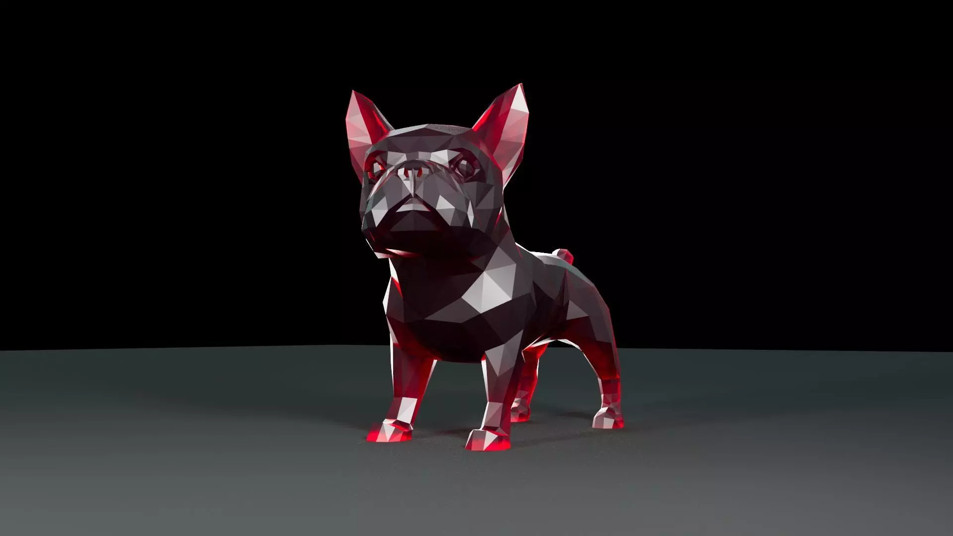 Low poly french Bulldog frances frenchy 3D print model_0