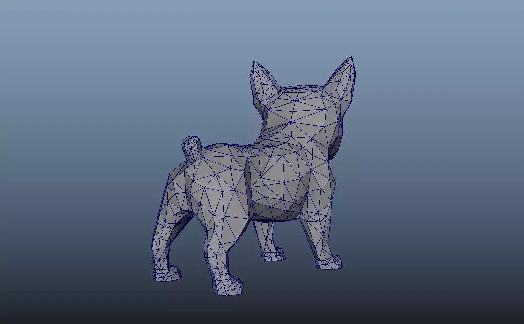 Low poly french Bulldog frances frenchy 3D print model_4