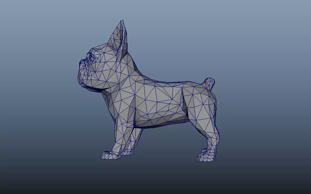 Low poly french Bulldog frances frenchy 3D print model_3