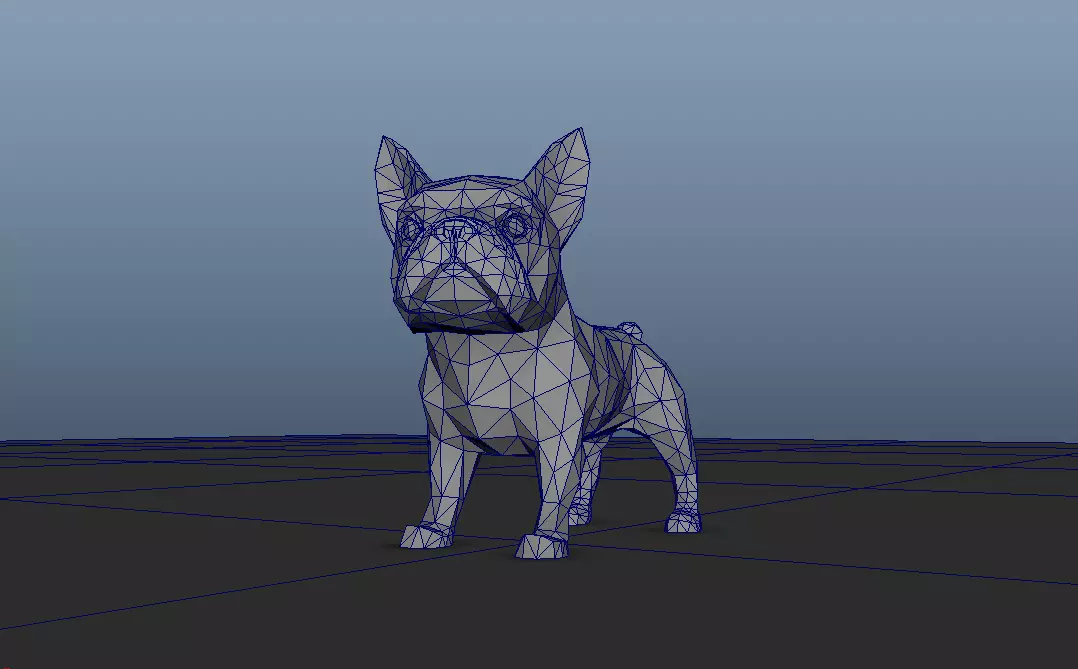 Low poly french Bulldog frances frenchy 3D print model_1