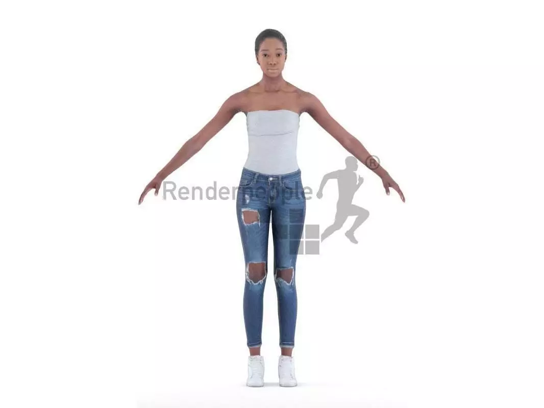 Alison 001 Woman standing Free 3D model