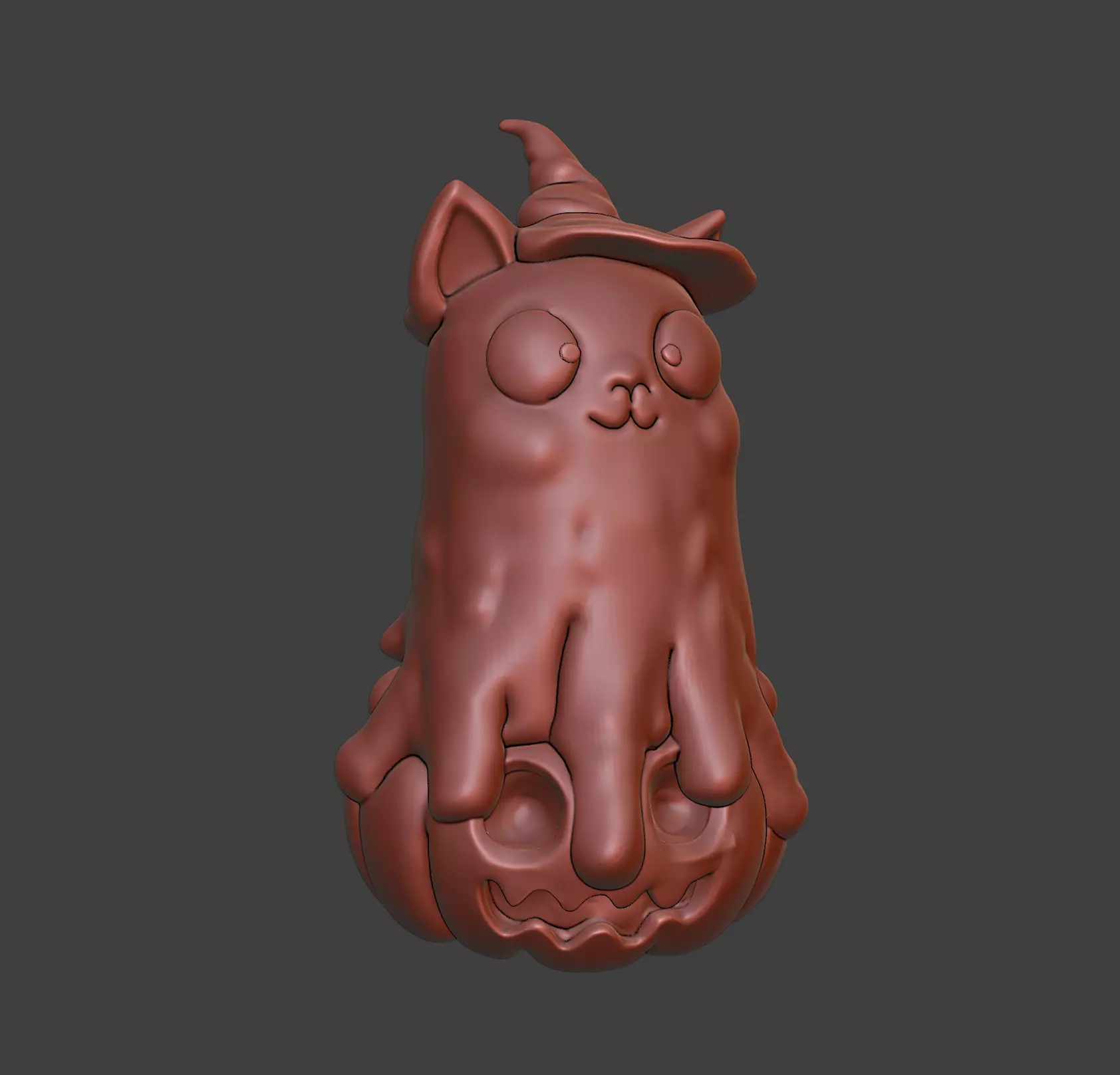 Halloween Ghost Candle Cat 3D print model_2