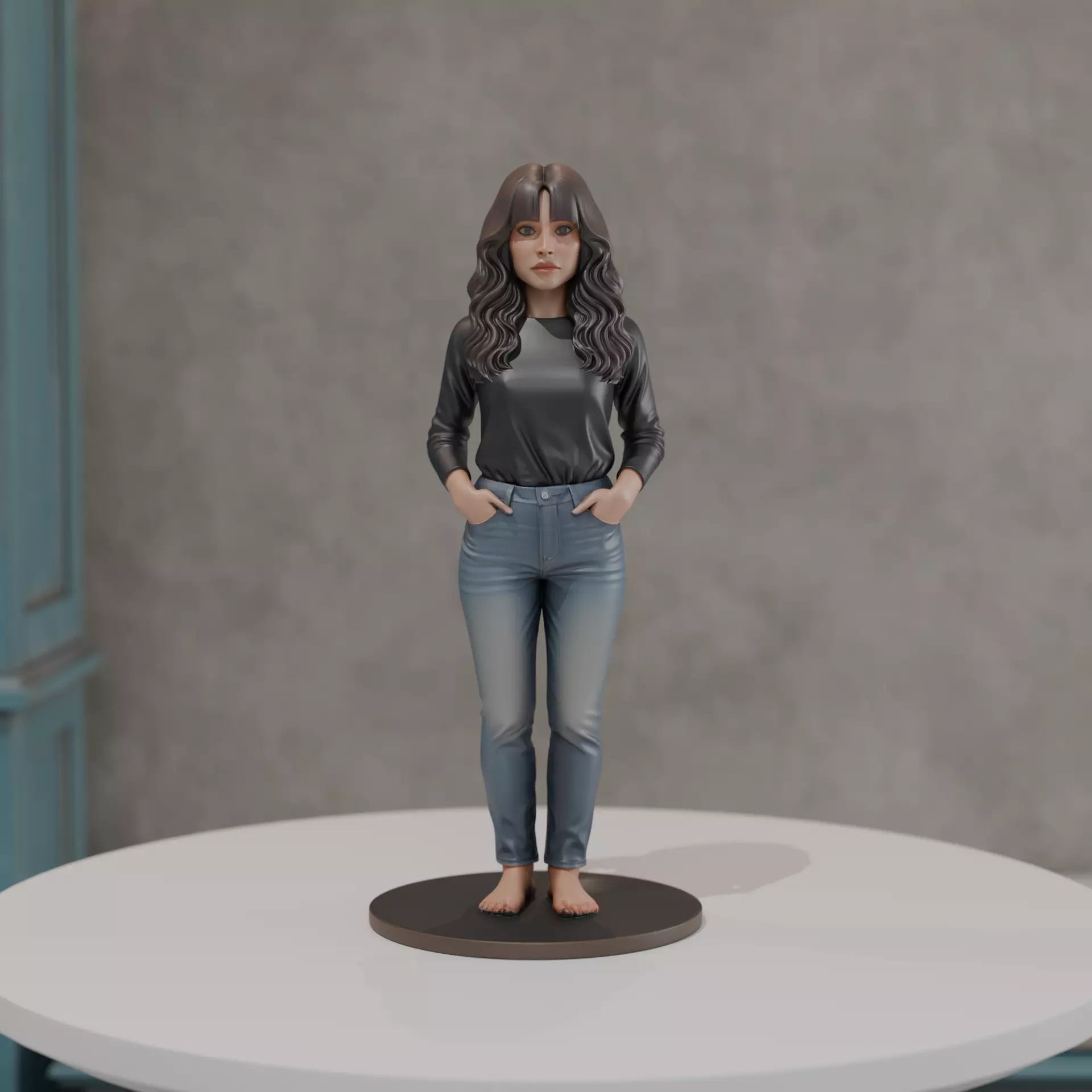 woman model pin up 3D print model_0