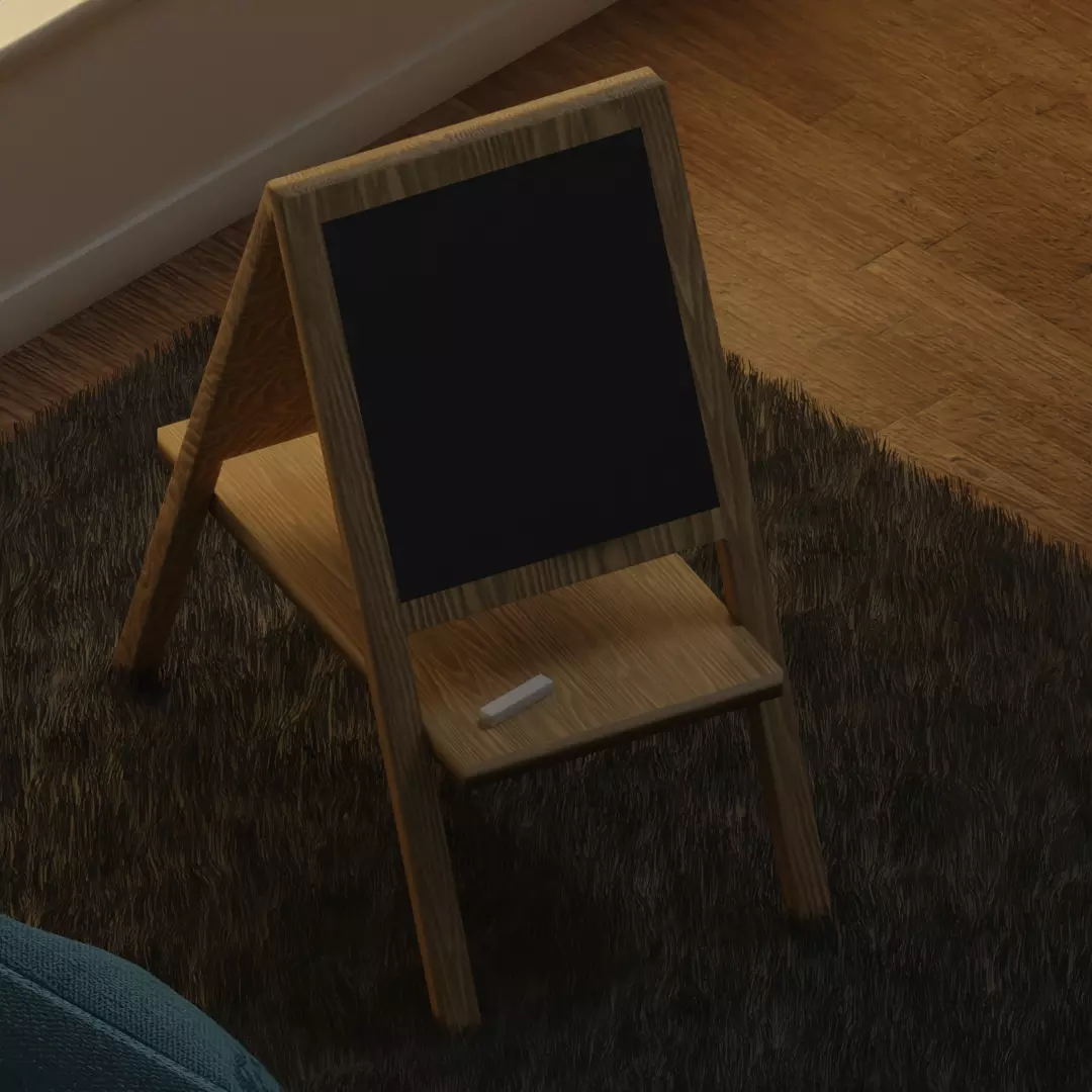 Isometric Bedroom Scene - Stylized Low-Poly Interior Diorama Low-poly 3D model_2