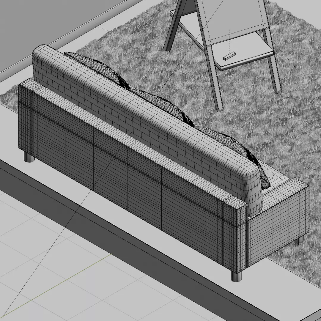 Isometric Bedroom Scene - Stylized Low-Poly Interior Diorama Low-poly 3D model_9