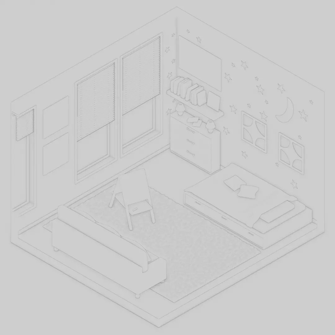Isometric Bedroom Scene - Stylized Low-Poly Interior Diorama Low-poly 3D model_11
