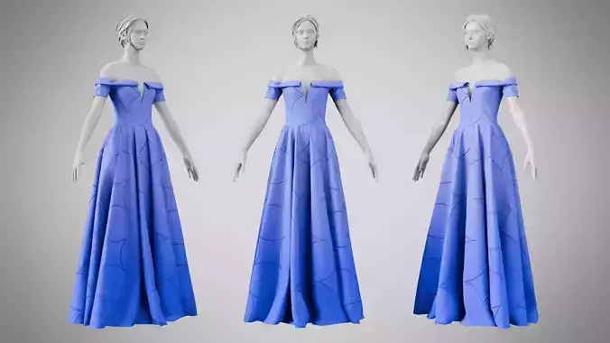 Dress 08 Very Light Blue With Design