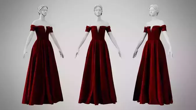 Dress 08 Burgundy Velvet