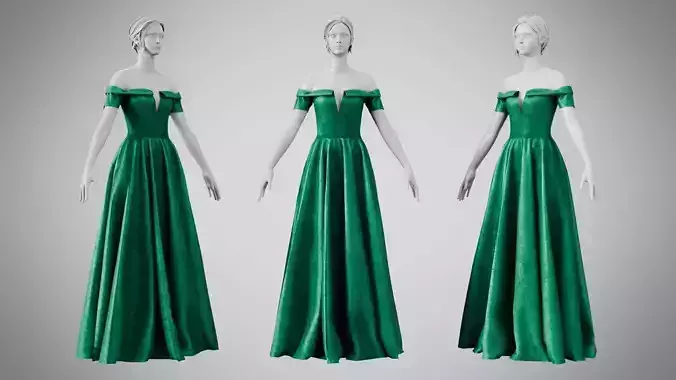 Dress 08 Emerald Velvet Green