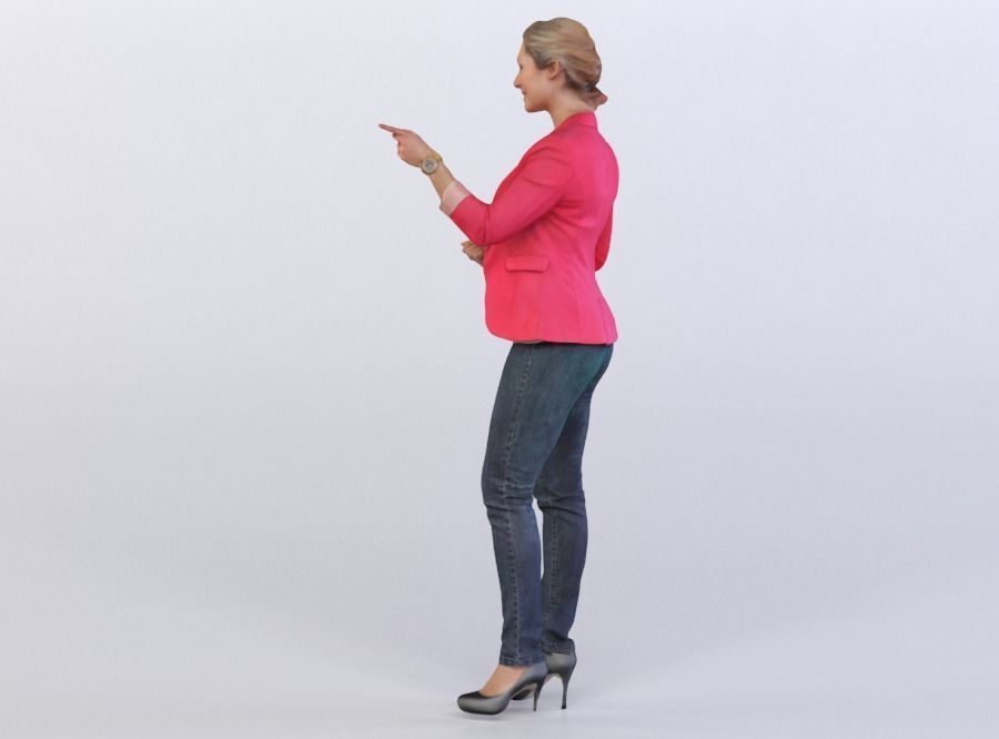 Rosy 0006 Woman pointing 3D model_1
