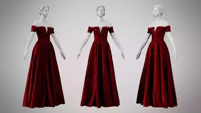 Dress 08 Burgundy Velvet With Design