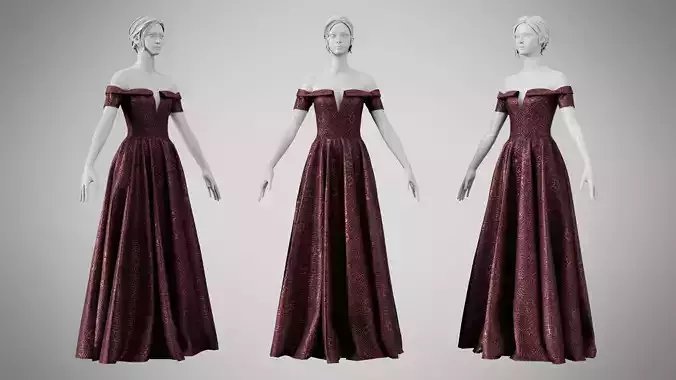 Dress 08 Chocolate Velvet With Design