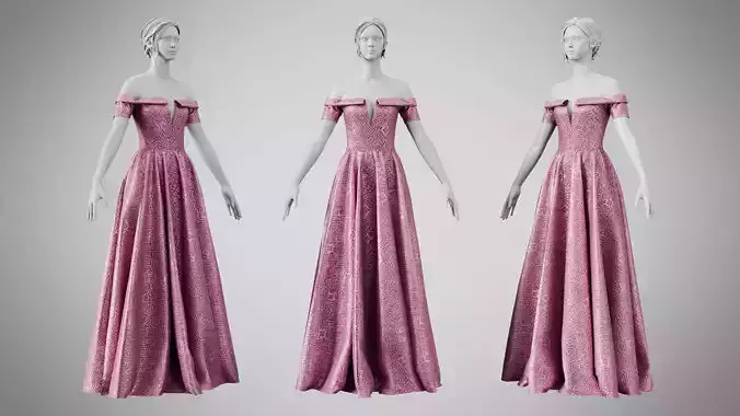 Dress 08 Dusty Rose Velvet With Design