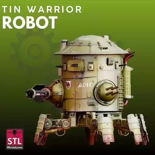 Tin Warrior Robot STL Mechanical 3D Model