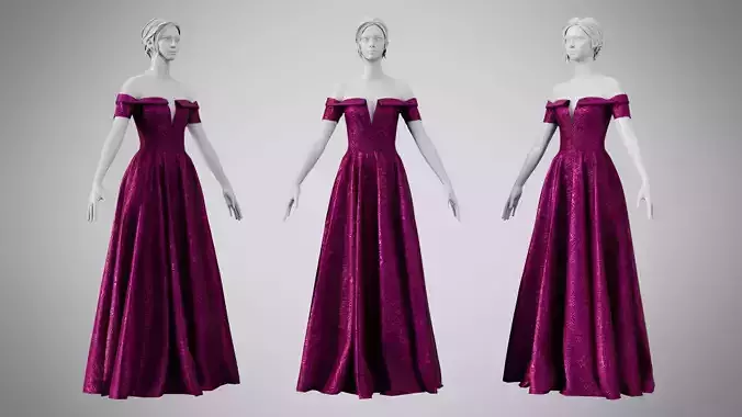 Dress 08 Plum Velvet With Design