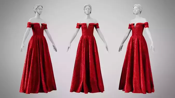 Dress 08 Ruby Velvet With Design