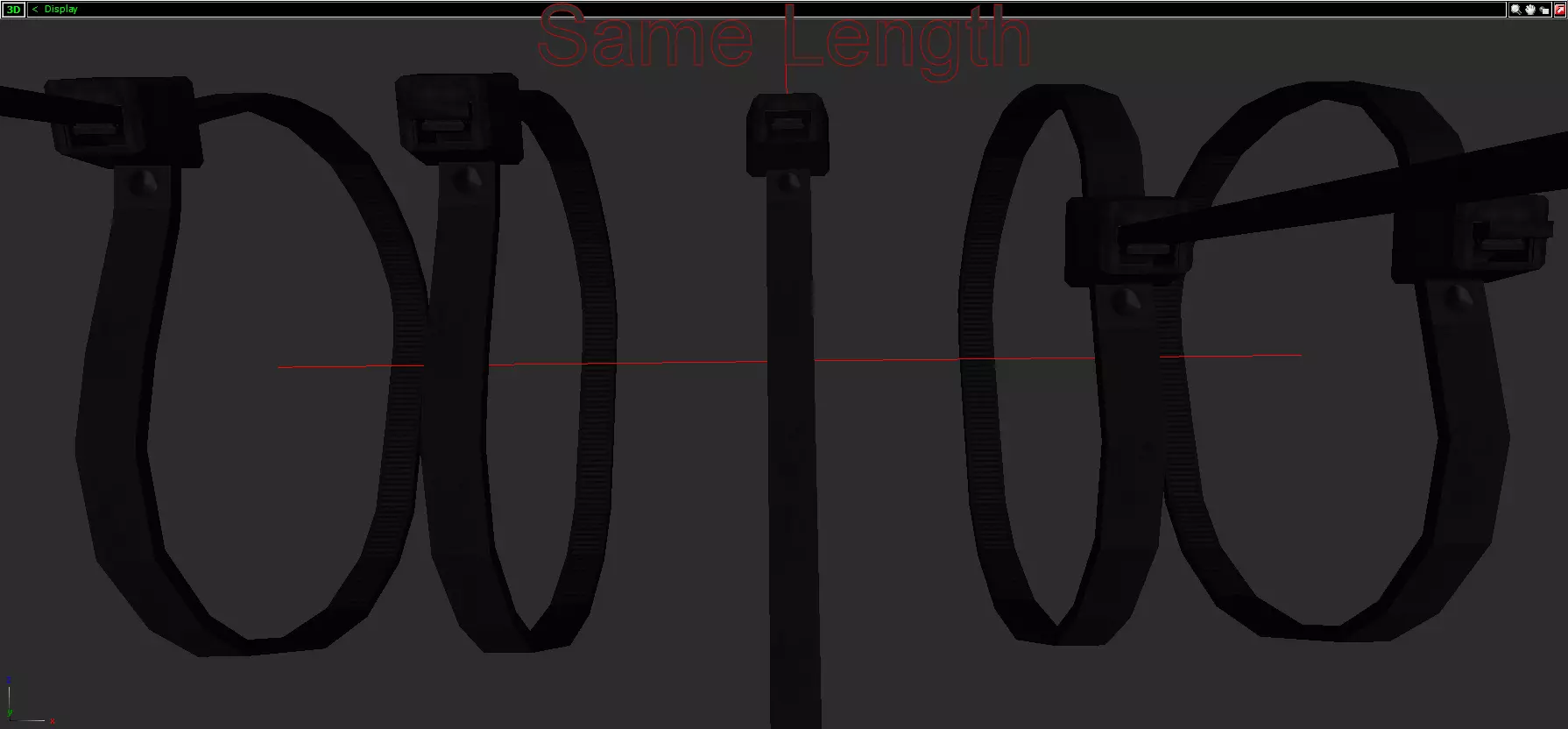 Black Zip-Ties 3D Model Collection_0
