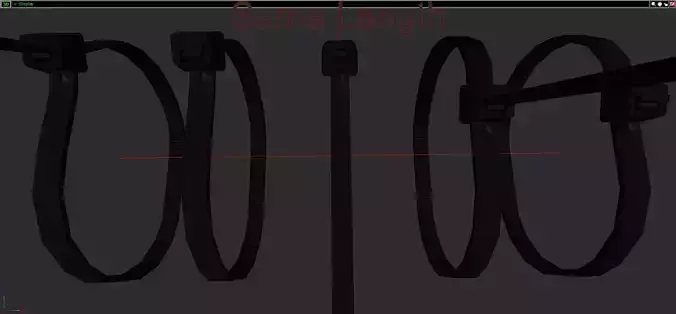 Black Zip-Ties 3D Model Collection