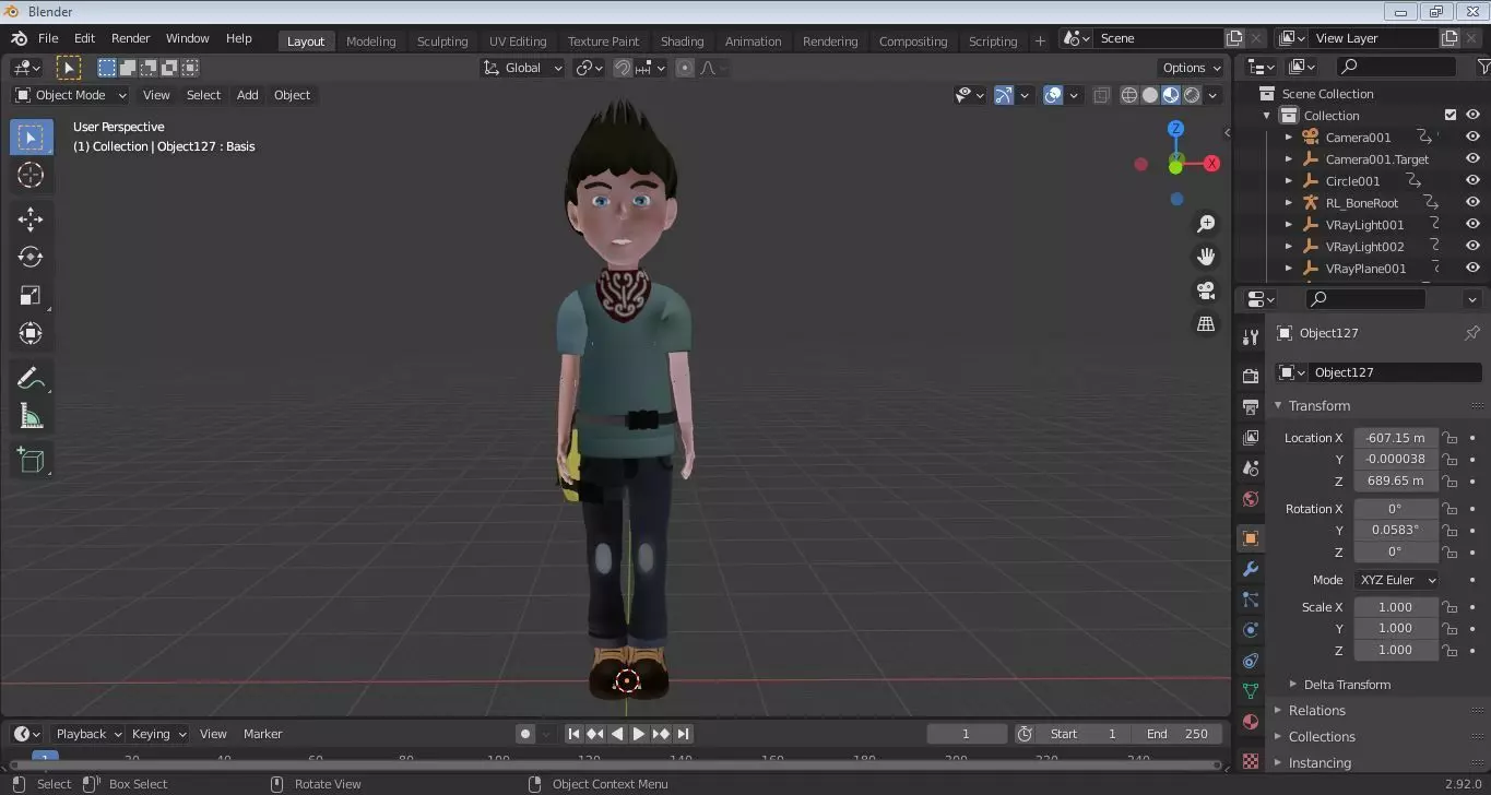 Character Hilo Rigged  Low-poly 3D model_14