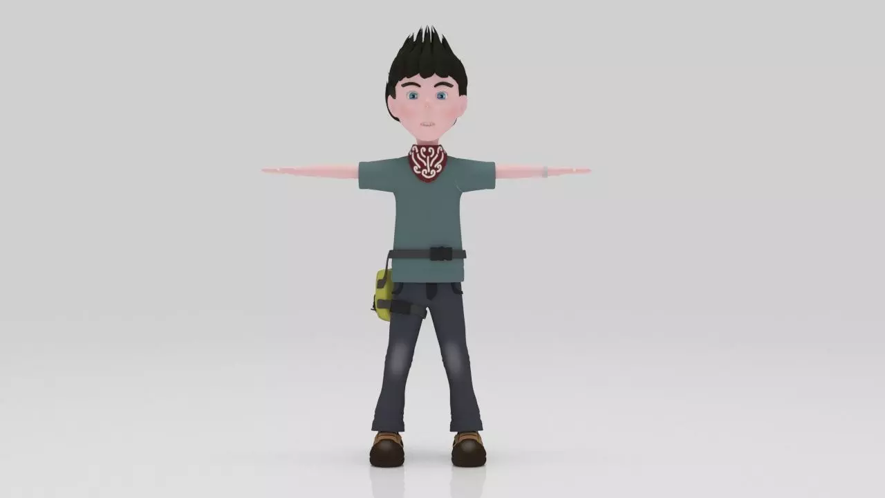 Character Hilo Rigged  Low-poly 3D model_1