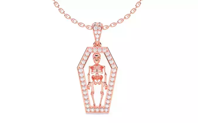 Skeleton in Coffin Pendant 3dm stl renders details 3D print model Skeleton in Coffin Pendant 3dm stl renders details 3D print model