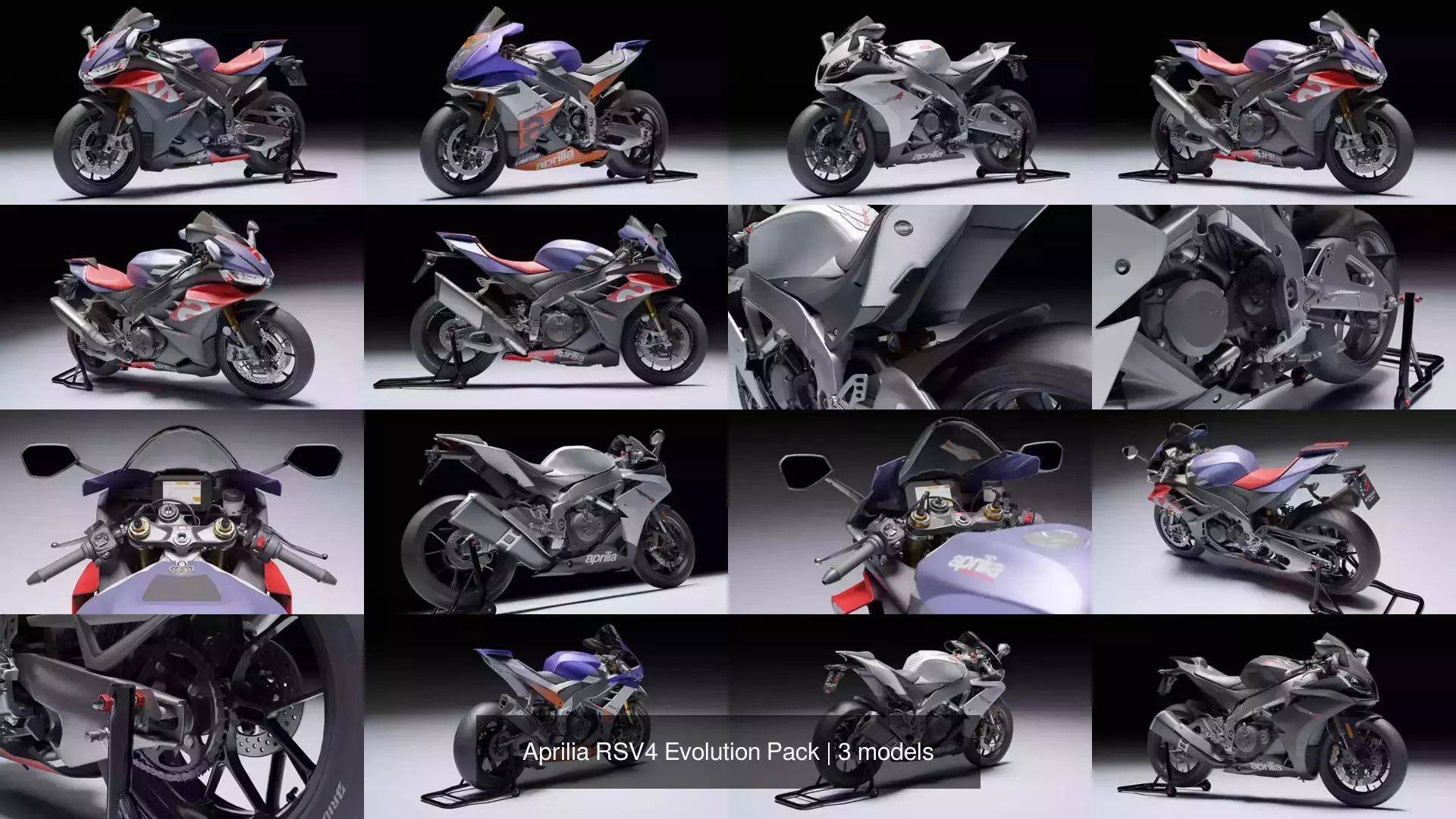 Aprilia RSV4 Evolution Pack 3D Model Collection_1