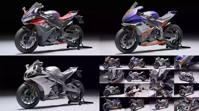 Aprilia RSV4 Evolution Pack 3D Model Collection