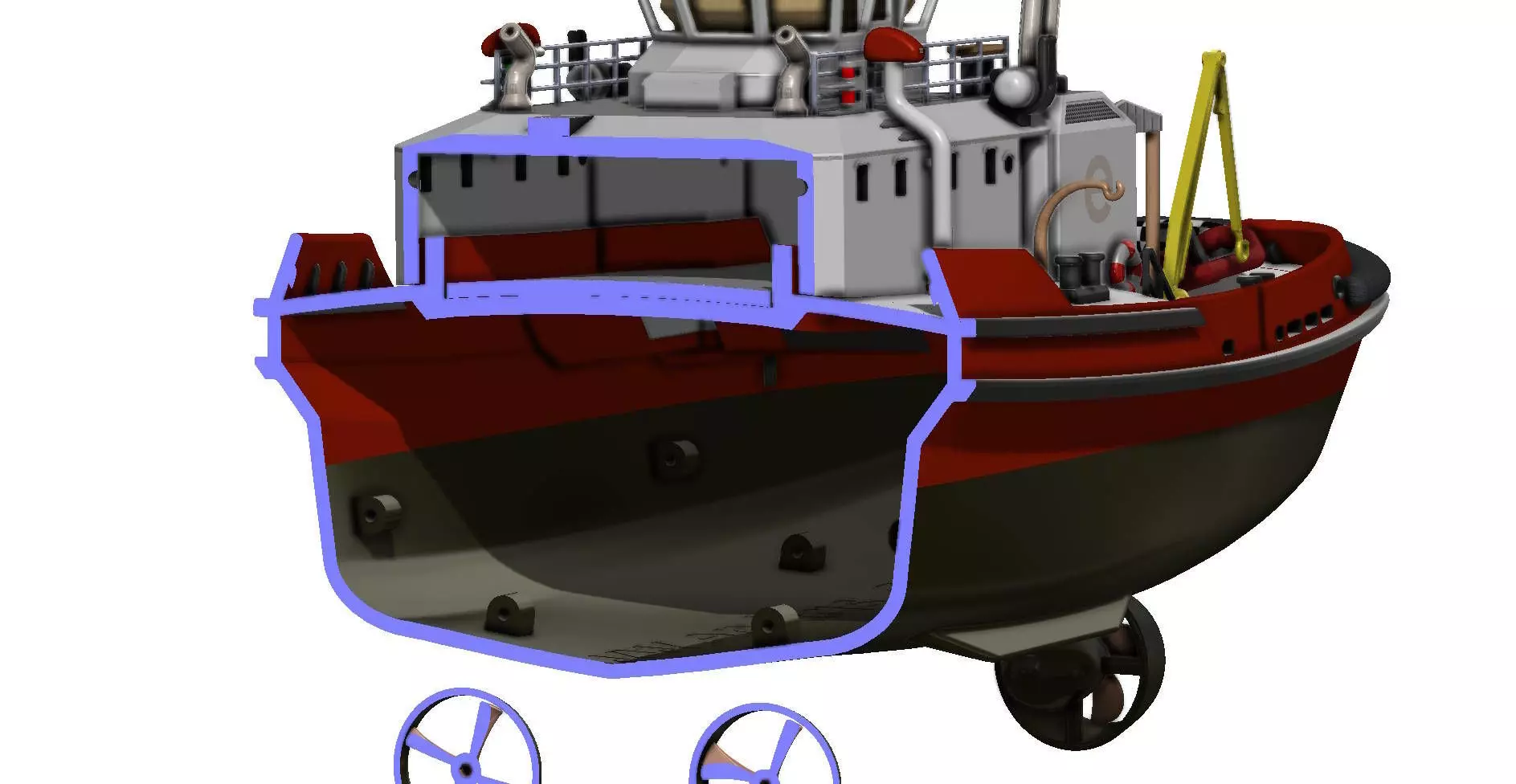 Modern Azimuth-Propelled Tug  3D Printable Model 3D print model_14