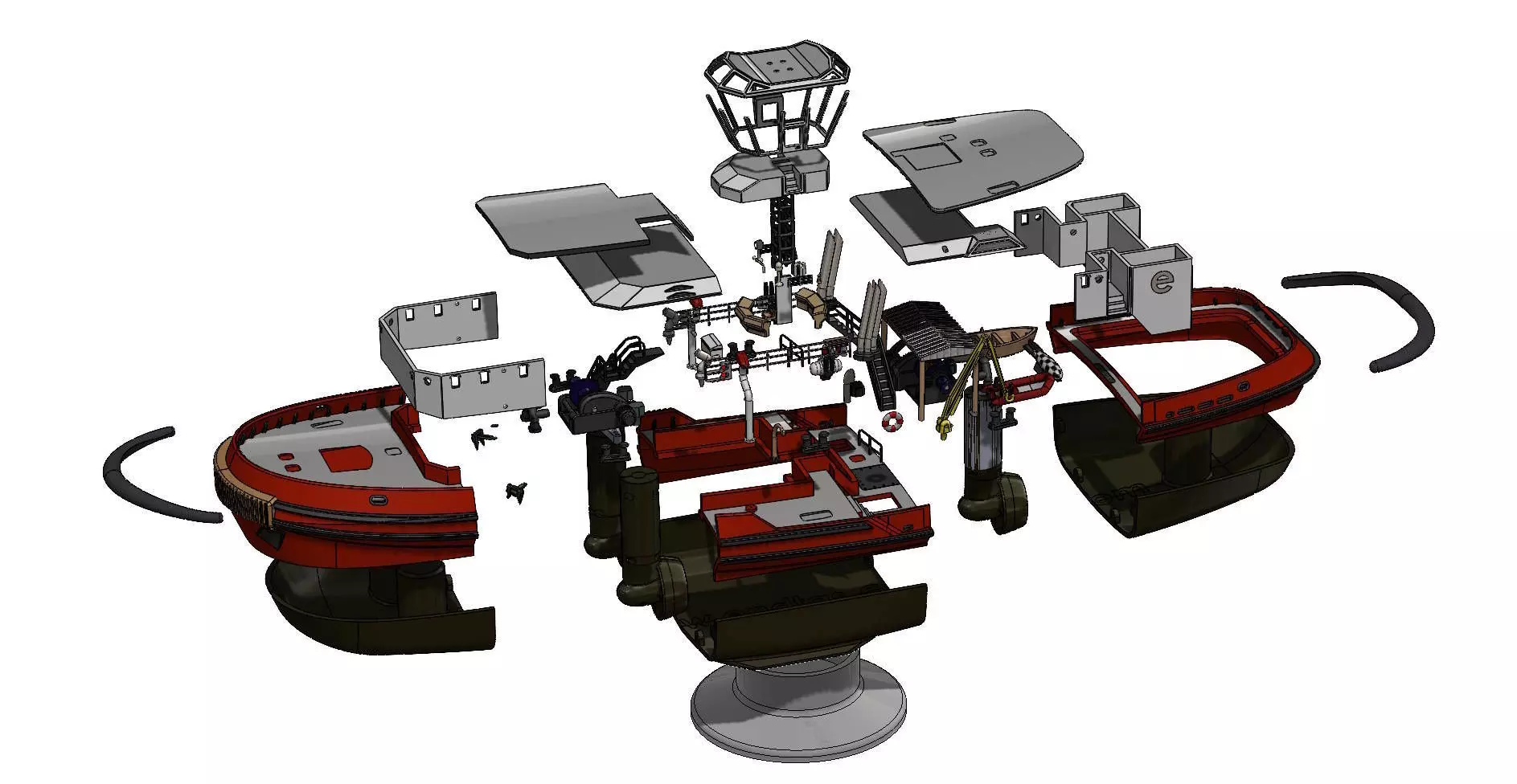 Modern Azimuth-Propelled Tug  3D Printable Model 3D print model_17