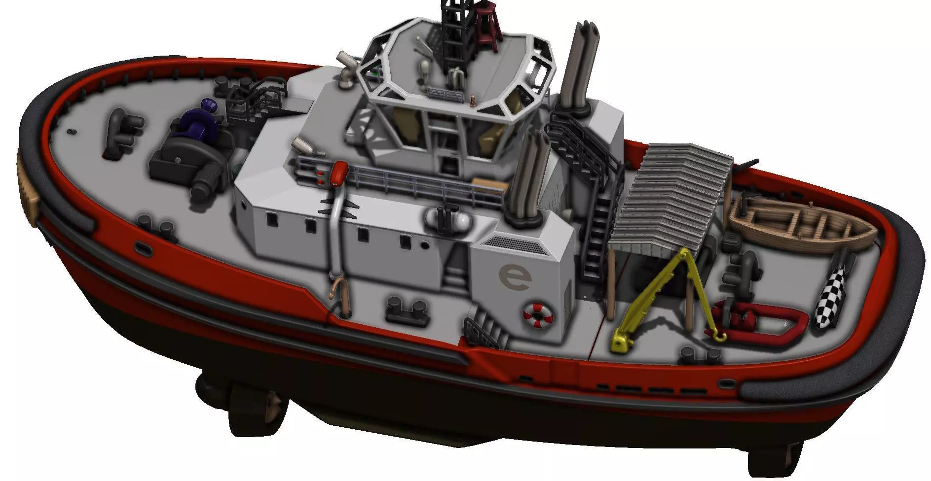 Modern Azimuth-Propelled Tug  3D Printable Model 3D print model_11