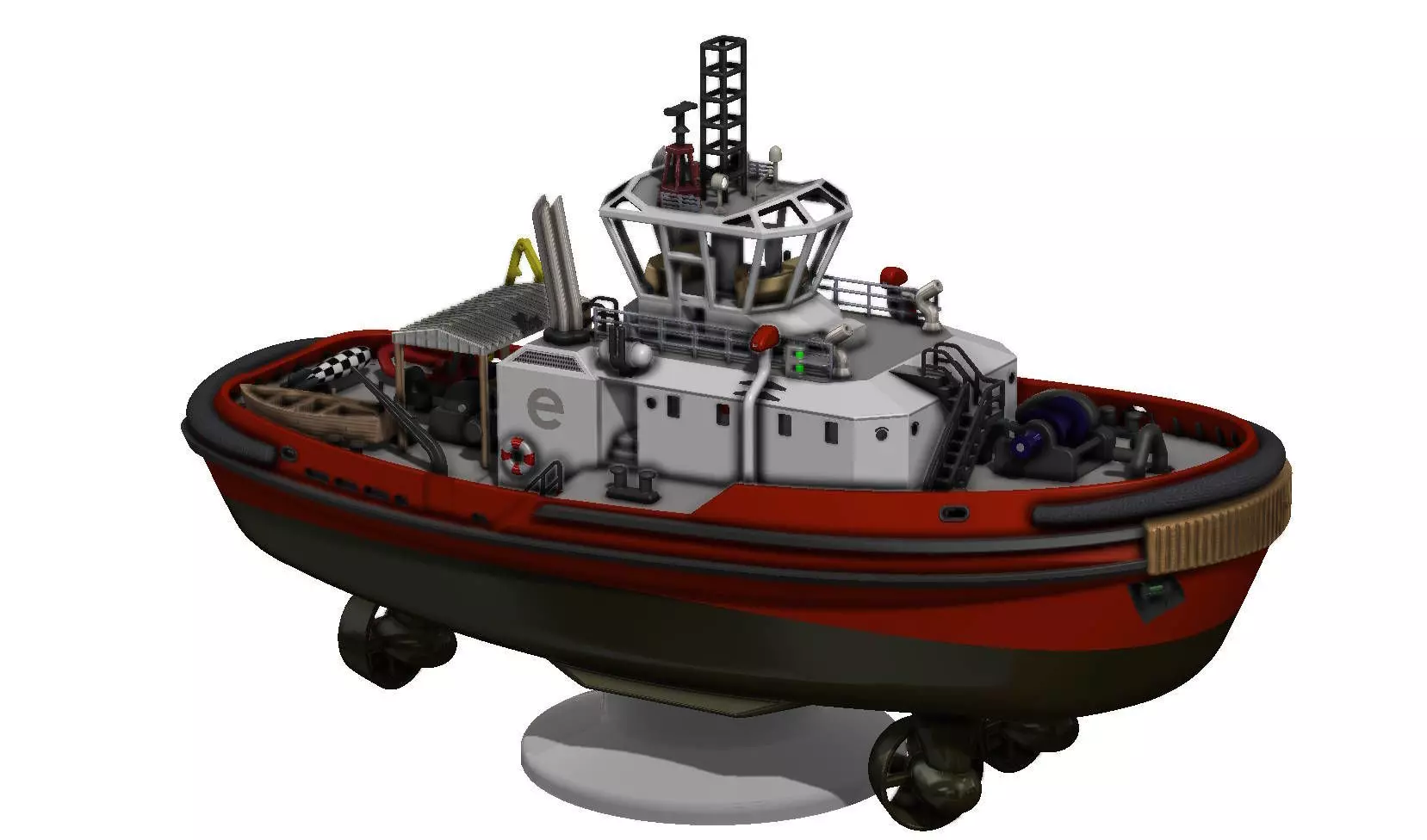 Modern Azimuth-Propelled Tug  3D Printable Model 3D print model_6