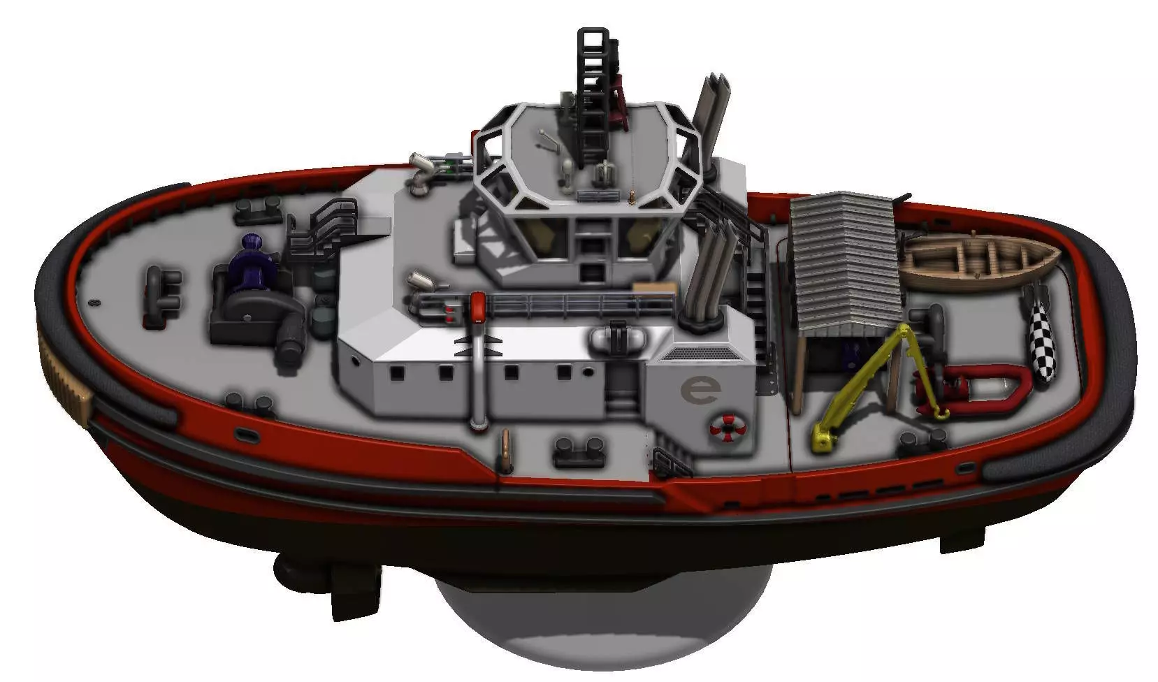 Modern Azimuth-Propelled Tug  3D Printable Model 3D print model_8