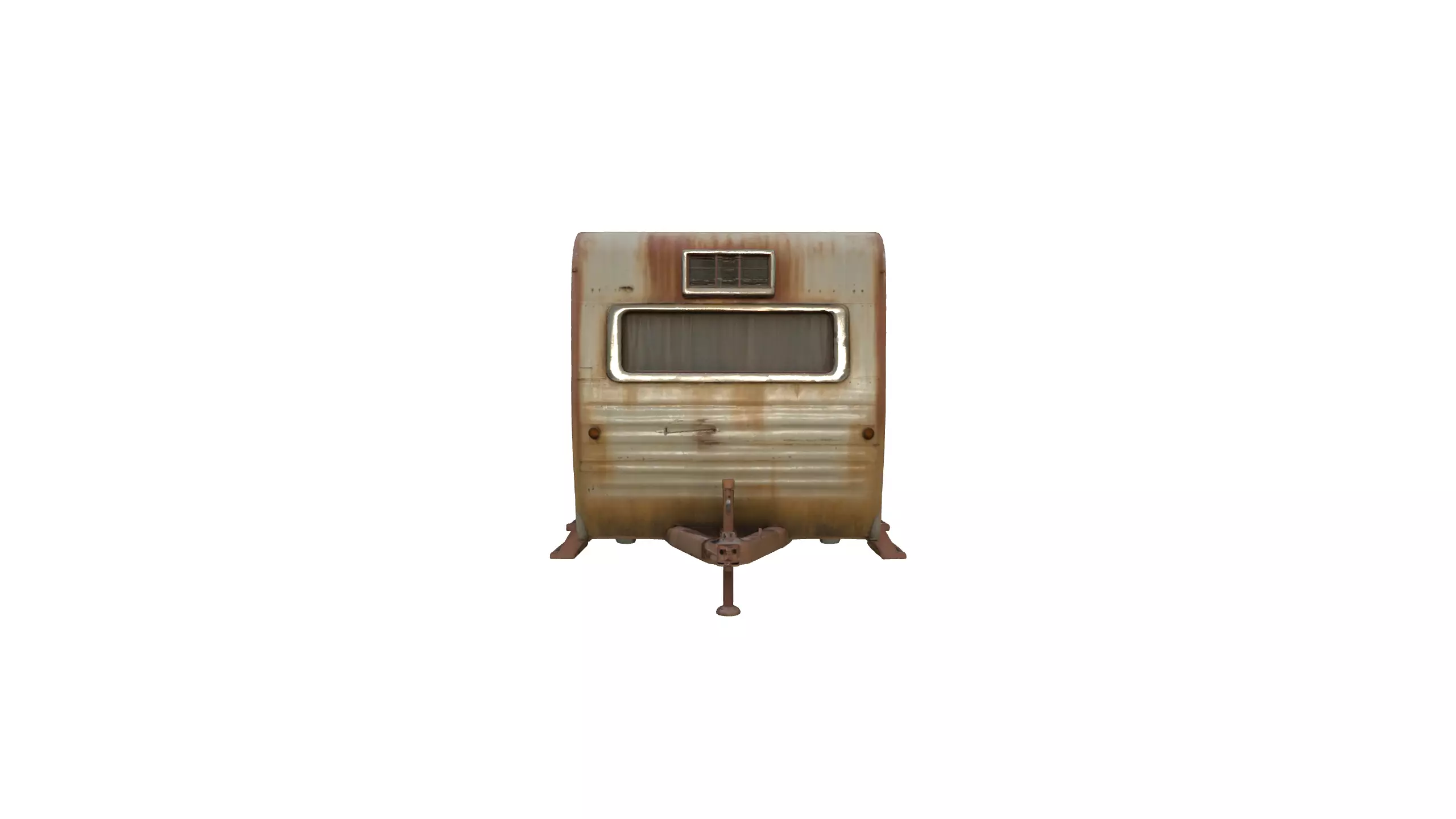 Rusty Vintage Camper Trailer Realistic Old Caravan 3D Model 3D model_10