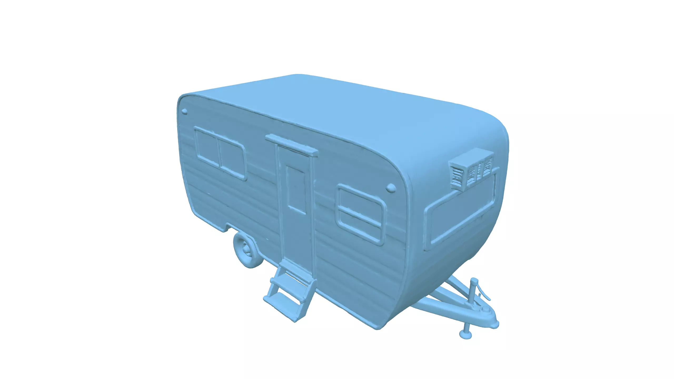 Rusty Vintage Camper Trailer Realistic Old Caravan 3D Model 3D model_12
