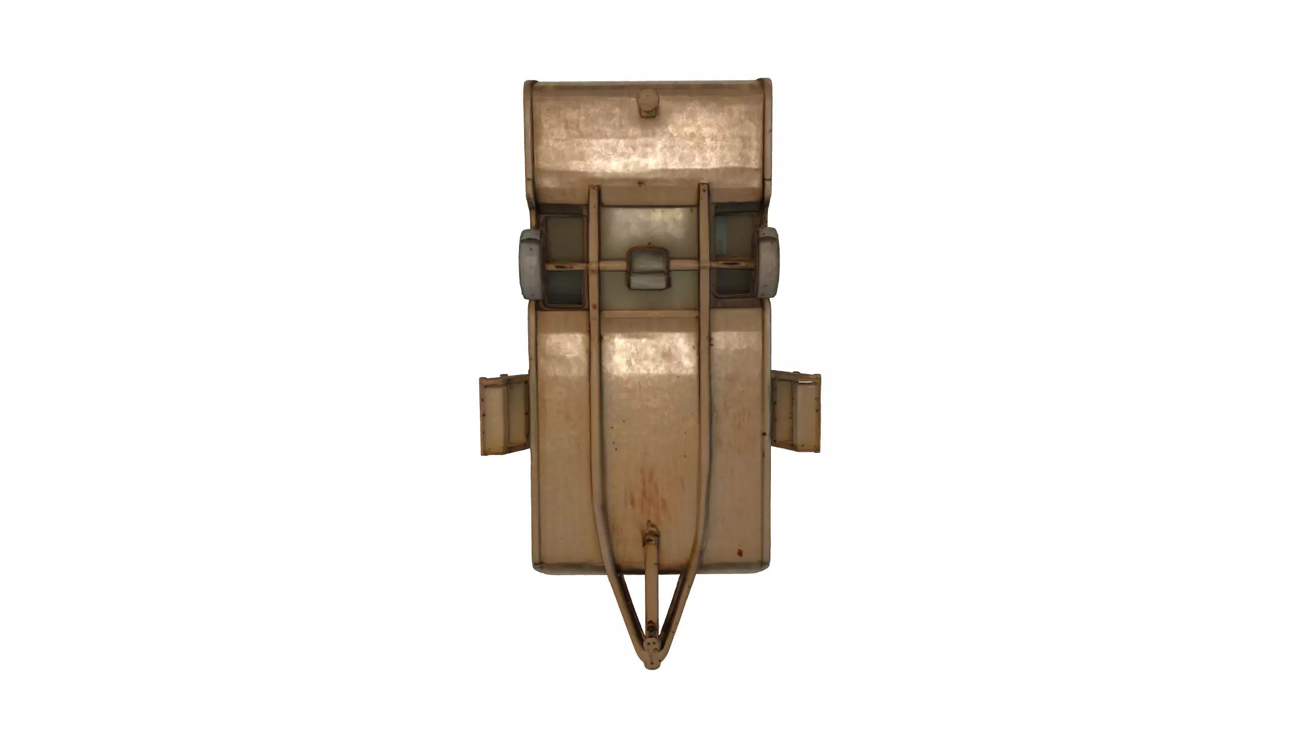 Rusty Vintage Camper Trailer Realistic Old Caravan 3D Model 3D model_7