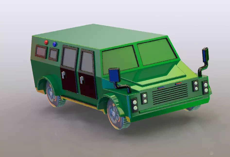Armored SUV  printable 3D Model 3D print model_2