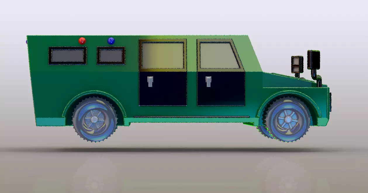 Armored SUV  printable 3D Model 3D print model_3