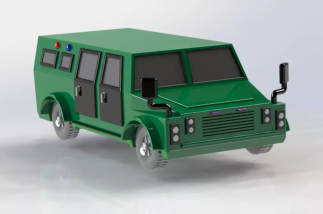 Armored SUV  printable 3D Model 3D print model_0