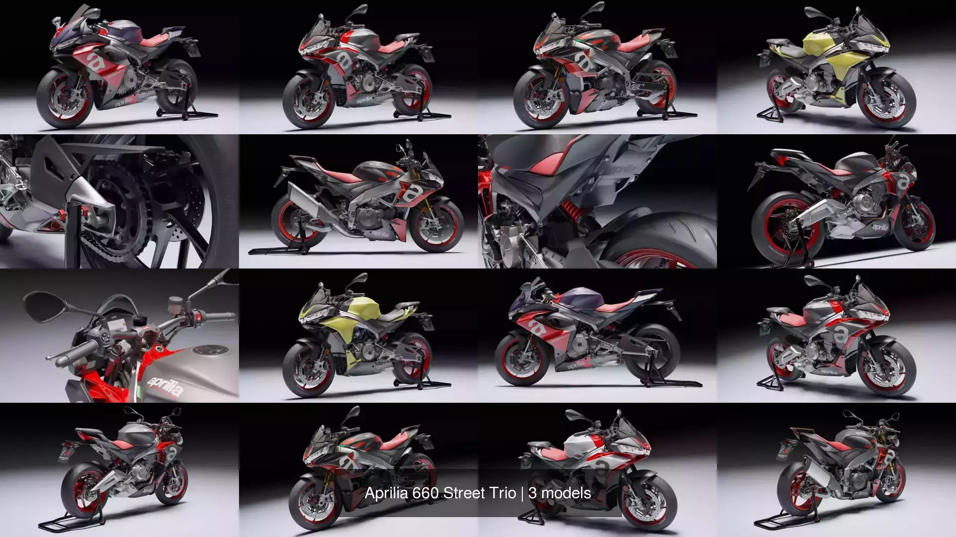 Aprilia 660 Street Trio 3D Model Collection_1