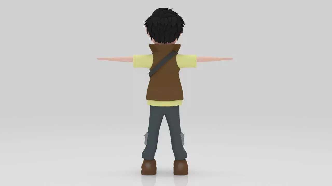 Character Nipo Rigged  Low-poly 3D model_3